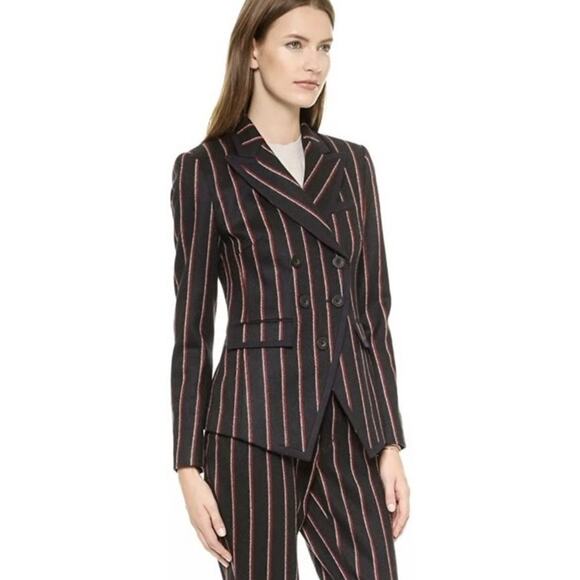 REBECCA MINKOFF Kane Blazer Wool Jacket in Black Women's Size 12 - Picture 1 of 16